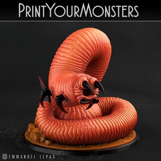 tomb grub 1 printyourmonsters Store print monster support worm resin worms monsters patreon emmanuel 4k tribe lepas supported 8k 6k 3d print model - Mito3D
