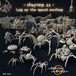 chapter 22 - lair brood mother printing goes ever bug fantasy insect mini modular orc set wargaming warhammer miniature spider lotr system tabletop pack cave insects bugs 28mm dnd squad group bundle frostgrave skirmish spiders arachnid 5e warband presupported pre-supported statblock 3d print model - Mito3D