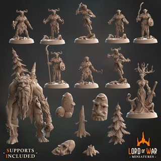 complete forest elves -giant army bundle presupported lord war miniatures Tabletop Characters & Creatures Fantasy Universe dragons dungeons elf fantasy giant hands modular old roleplay rpg shield stone sword tree rock miniature guardian weapons dagger boardgame bow mushroom tabletop wargame dnd lance cors 3d print model - Mito3D