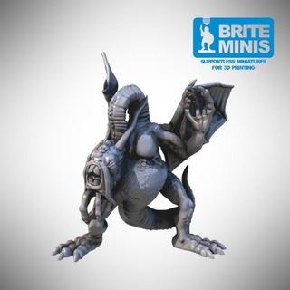 jabberwocky supportless & easy print - fdm resin brite minis Tabletop Characters Creatures Fantasy Universe dragon monster dnd vywern 3d print model - Mito3D
