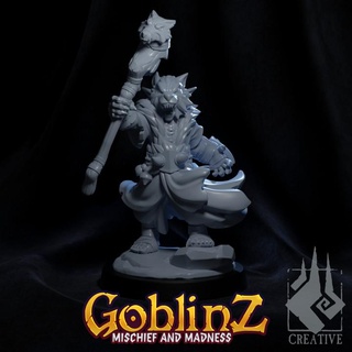 goblin druid ember smith creative Tabletop Characters & Creatures Fantasy Universe hero wargaming wizard magic dnd adventurer shaman greenskin 3d print model - Mito3D