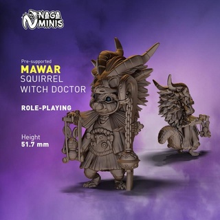 pre-supported squirrel folk witch doctor rp naga minis Tabletop Characters & Creatures Fantasy Universe animal fantasy mini rpg magic miniature dungeonsanddragons tabletop dnd anthropomorphic witchdoctor animalfolk squirrelfolk 3d print model - Mito3D