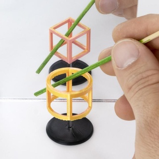 wireframe ambíguo cubo pov ilusão Devin montes óptico quadrado truque Magia círculo fio cilindro perspectiva 3d print model - Mito3D