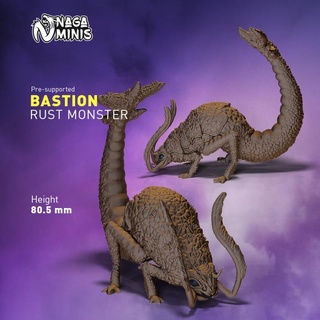 pre-supported rust beast naga minis Tabletop Characters & Creatures Fantasy Universe mini monster mount rpg companion miniature dungeonsanddragons tabletop dnd ttrpg metallic 3d print model - Mito3D
