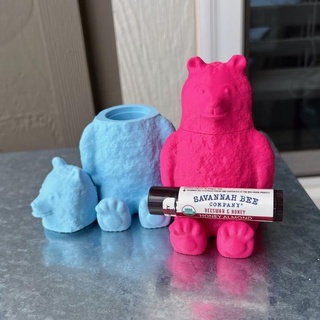 chapstick bear philippe barreaud Home & Garden Homeware Ornaments lips chapstickholder 3d print model - Mito3D