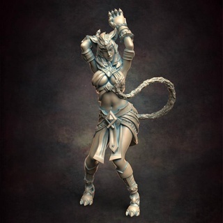 Egipto gato princesa 75mm rojo arcilla coleccionables mesa caracteres criaturas fantasía universo niña reina rpg 3d print model - Mito3D