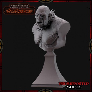 cave troll bust arcanum workshop Tabletop Characters & Creatures Fantasy Universe Fan Art Busts beast dark fantasy monster orc wargaming tabletop painter 3d print model - Mito3D