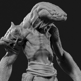 lizardman - supported thorge paulsen Tabletop Characters & Creatures Fantasy Universe dino lizard crocodile lotr snake boardgames dnd scales reptail 3d print model - Mito3D