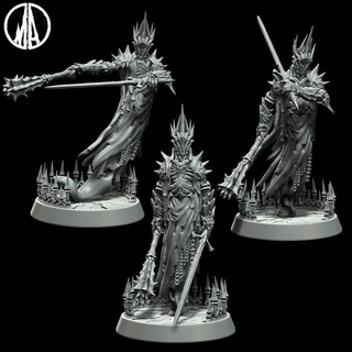 fallen wraithlord - lost souls 3 poses monolith arts Tabletop Characters & Creatures Fantasy Universe fantasy ghost lotr evil wraith soul spirit ringwraith 3d print model - Mito3D