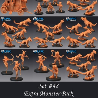 extra monster pack set easter gift collection guard drake encounter pre-supported epic-miniatures fantasy medieval rpg warhammer rabbit sla enemy tabletop bunny dungeon dnd folk pathfinder npc supported pre rabbitfolk bunnyfolk 3d print model - Mito3D