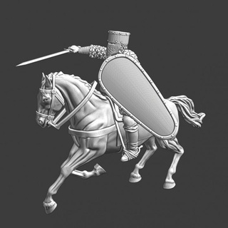 medieval danish crusader knight - charging sword northern crusades miniatures Tabletop Characters & Creatures Historical Universe printable figure model wargaming warrior miniature tabletop cavalry toysoldier 28mm mounted lake peipus 3d print model - Mito3D