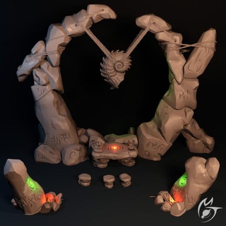 goblin altare verde madre spargere terreno fabbricazione tlon tavolo 3D stampabile fantasia conchiglia roccia fungo arco diorama scenario sacrificio 3d print model - Mito3D