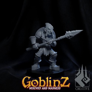 goblin lanceiro 02 brasa ferreiro criativo tampo mesa personagens criaturas fantasia universo 3d print model - Mito3D