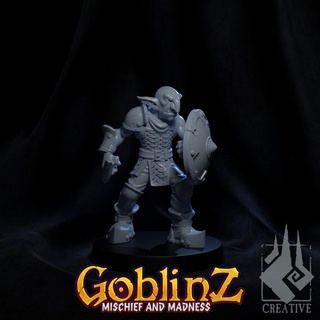 goblin defender 02 ember smith creative Tabletop Characters & Creatures Fantasy Universe army fighter unit wargaming warrior greenskin grot warband 3d print model - Mito3D