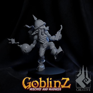 goblin bombardiere brace fabbro creativo tavolo personaggi creature fantasia universo wargaming bomba tnt esplosivo dinamite 3d print model - Mito3D