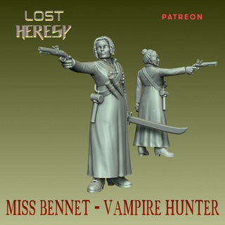 Özlemek Bennet vampir avcı kayıp sapkınlık minyatürler masaüstü karakterler yaratıklar fantezi Evren kadın tarihi rpg gümüş ölümsüz Viktorya dönemi Kadın karakter Cthulhu zombiler süngü dnd çatışma napolyonik krallık 3d print model - Mito3D