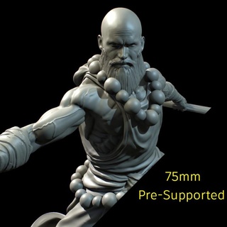 monk v2 75mm jeremy smith Tabletop Characters & Creatures Fantasy Universe diablo d&d martialarts dnd update kungfu presupported 3d print model - Mito3D