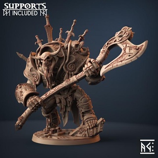 thane hulgrof drowned - darkness lich lord epic boss hero artisan guild dragons dungeons fantasy king mini rpg undead miniature norse dwarf tabletop supports wargame dnd draugr behemoth ttrpg presupported supported draugar behemot 3d print model - Mito3D
