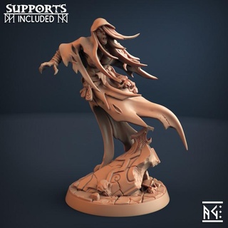 bodil wright - darkness lich lord beauty heroine fantasy pinup artisan guild dragons dungeons ghost girl lady mini rpg undead miniature wraith tabletop supports phantom wargame graveyard dnd wight draugr spectre ttrpg presupported supported 3d print model - Mito3D