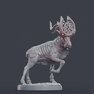 orman ruh geyik Gerçeküstü fabrika masaüstü karakterler yaratıklar fantezi Evren hayvan hayalet woo 3d print model - Mito3D