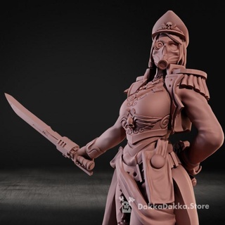 kadın komiser dakkadakkastore masaüstü karakterler yaratıklar Sci Fi Evren 40k koruma Warhammer imparatorluk piyade savaş oyunu 28mm dakkadakka 3d print model - Mito3D
