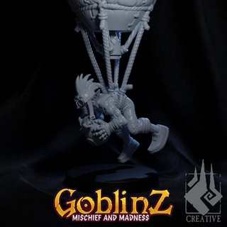 goblin balloon bomber ember smith creative Tabletop Characters & Creatures Fantasy Universe wargaming doom diver greenskin hotair 3d print model - Mito3D