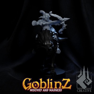 goblin rider archer ember smith creative Tabletop Characters & Creatures Fantasy Universe mount 3d print model - Mito3D