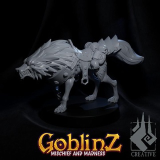 feral wolf mount ember smith creative Tabletop Characters & Creatures Fantasy Universe 3d print model - Mito3D