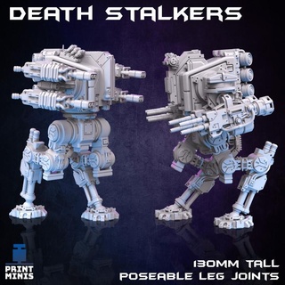 death stalker robots x2 - distillery collection print minis Tabletop Characters & Creatures Sci-Fi Universe Vehicles Machines android machine robot sci-fi weapon defence mech cyberpunk dieselpunk 3d print model - Mito3D