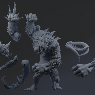 fantasy football mutated troll -presupported brutefun minatures Tabletop Characters & Creatures Fantasy Universe underworld boardgame tabletop 40mm chaos mutation bigguy renegade 3d print model - Mito3D