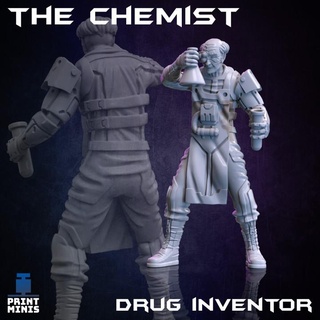 chemist - drug inventor distillery collection print minis Tabletop Characters & Creatures Sci-Fi Universe old sci-fi space scientist cyberpunk npc 3d print model - Mito3D