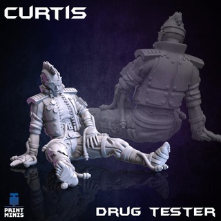 curtis - drug tester distillery collection print minis Tabletop Characters & Creatures Sci-Fi Universe sci-fi space cyberpunk npc sick addicted 3d print model - Mito3D