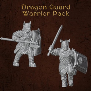dragon garde guerriers quartermaster3d table personnages créatures fantaisie univers rpg lotr rois guerre aos rampant 3d print model - Mito3D