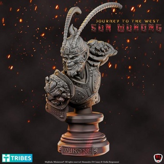 sun wukong journey west bust pre-supported mojibake collectibles Tabletop Characters & Creatures Fantasy Universe Fan Art Busts china chinese monkey asian presupported sunwukong wukon 3d print model - Mito3D