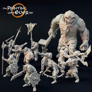 orc warband war troll - presupported printing goes ever Tabletop Characters & Creatures Fantasy Universe fantasy giant goblin green mini set wargaming warhammer miniature brute lotr evil tabletop ogre pack ugly 28mm dnd squad group bundle frostgrave skirmish 5e half-orc troglodyte pre-supported statblock urk ourk 3d print model - Mito3D