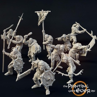 orc warband - presupported printing goes ever Tabletop Characters & Creatures Fantasy Universe fantasy goblin green mini set wargaming warhammer miniature brute lotr evil tabletop ogre pack ugly 28mm dnd squad group bundle frostgrave skirmish 5e half-orc troglodyte pre-supported statblock urk ourk 3d print model - Mito3D