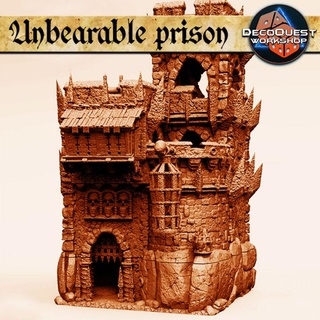 unbearable prison decoquest workshop fantasy fdm terrain warhammer skulls castle 28mm dnd scenery fortress grimdark 3d print model - Mito3D