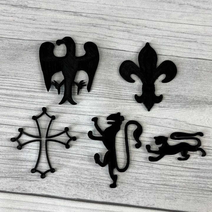 medieval art deco pack sands war Home & Garden Homeware Ornaments cross eagle lion small fleur heraldry 3D print model - Mito3D