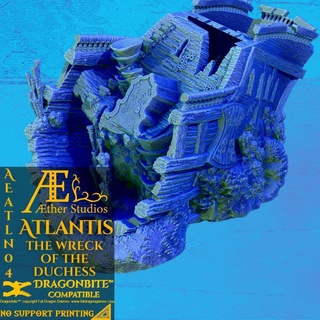 aeatln04 - atlantis wreck duchess aether studios  Tabletop 3D Printable Terrain Fantasy Terrain ocean ship terrain wreck atlantis shipwreck undersea aether aetherstudios underseaterrain  3d print model - Mito3D