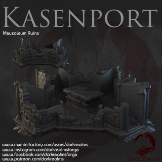 dark realms - kasenport mausoleum ruins forge Tabletop 3D Printable Terrain Fantasy fantasy terrain 3d print model - Mito3D