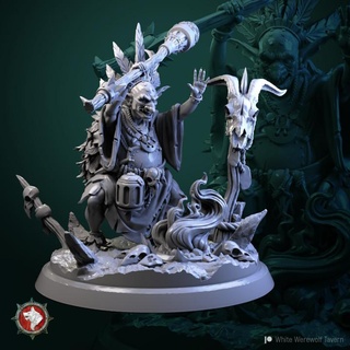goblin shaman 32mm 75mm pre-supported white werewolf tavern Tabletop Characters & Creatures Fantasy Universe creature monster character dnd 3d print model - Mito3D