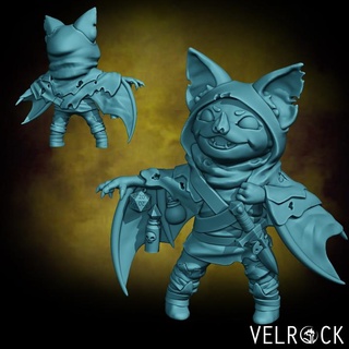 vigarista curioso criaturas caprichoso ilha pré suportado velrock arte miniaturas tampo mesa personagens fantasia universo bastão bandido d Vampiro dnd ladrao 3d print model - Mito3D