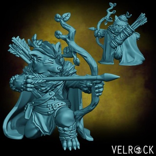 tracker curious critters whimsy isle presupported velrock art miniatures Tabletop Characters & Creatures Fantasy Universe archer dog fantasy wolf hunter ranger d&d dnd shiba critter 3d print model - Mito3D