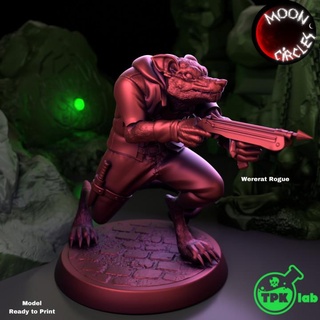 wererat rogue tpk lab creature dragons dungeons miniatures monster rpg rat tabletop d&d lycan ttrpg 3d print model - Mito3D