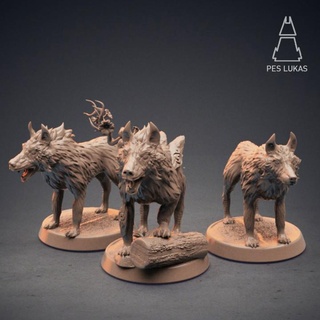 Deepwood kurtlar pes lukas masaüstü karakterler yaratıklar fantezi Evren hayvan yaratık köpek orman Kurt Druid dudaklar 3d print model - Mito3D