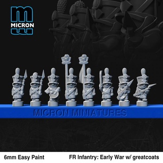 french infantry early war greatcoats micron miniatures Tabletop Characters & Creatures Historical Universe 6mm napoleonics peninsular 3d print model - Mito3D