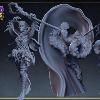 simic hybrid roleplaying & miniatures Tabletop Characters Creatures Fantasy Universe elf female hero rpg miniature guardian champion wave tabletop mutant dnd presupported mermeid 3d print model - Mito3D