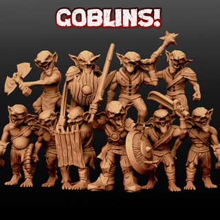 goblin warriors miniforge Tabletop Characters & Creatures Fantasy Universe dragons dungeons small miniature tabletop hobgoblin dnd melee machete warg tribe goblinoid 3d print model - Mito3D