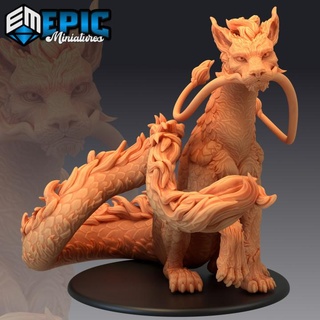 cat dragon magical beast rare hybrid mountain encounter legendary drake epic-miniatures fantasy medieval monster rpg warhammer sla enemy tabletop dungeon dnd pathfinder npc pre-supported supported pre 3d print model - Mito3D