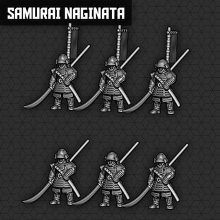 samurai naginata units smol miniatures Tabletop Characters & Creatures Fantasy Universe historical spear wargaming warfare 3d print model - Mito3D